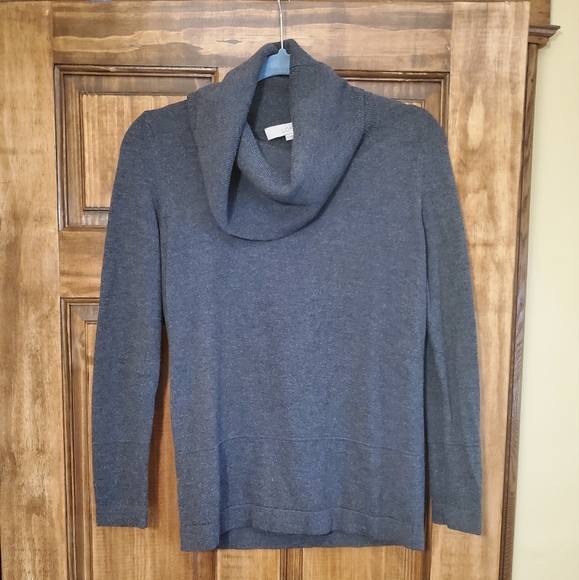 Ann Taylor Loft Gray Cowl Turtleneck Sweater - Picture 1 of 4